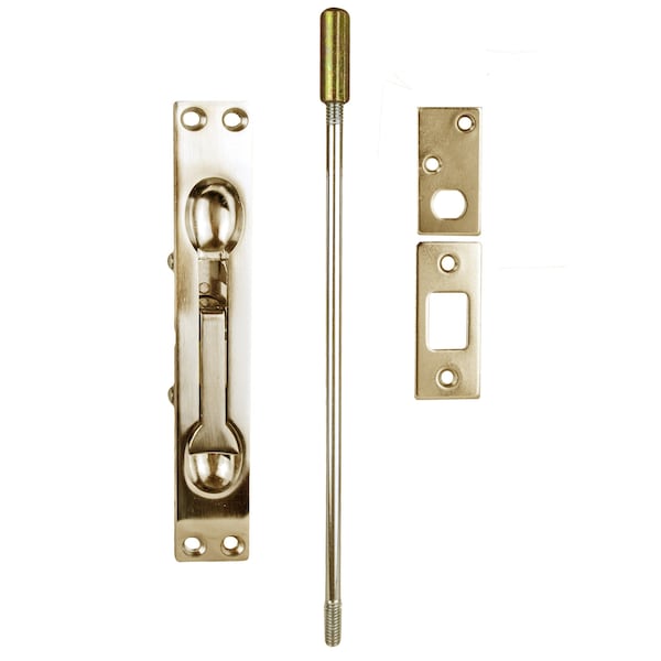 Trans Atlantic Co. Security Surface Extruded Aluminum Flush Bolt in Polished Brass Finish GH-197-US3 - main